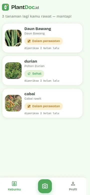 PlantDoc: daftar tanaman di Kebunku