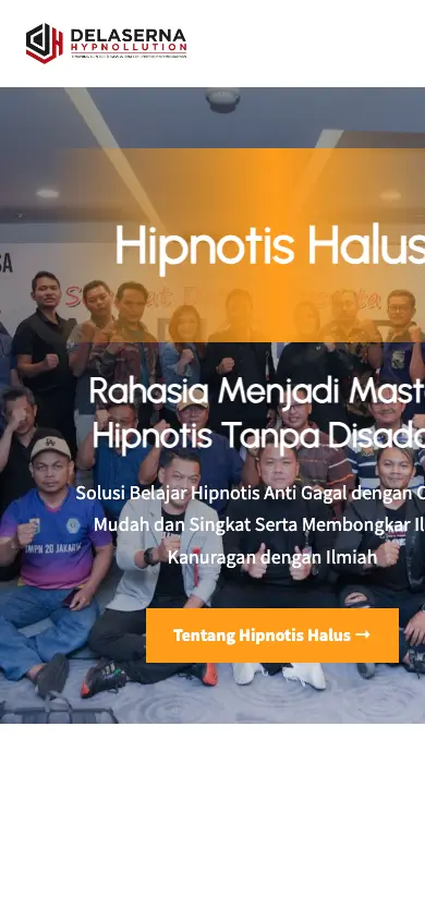 Tampilan website Hipnotis Halus di HP