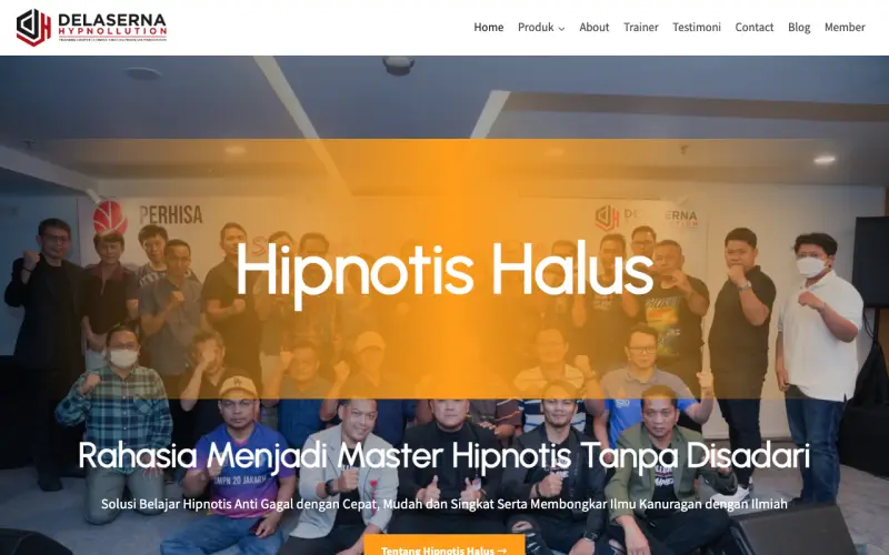 Tampilan website Hipnotis Halus di desktop